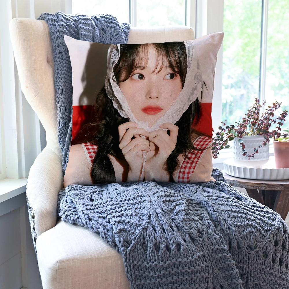1pc Korean Singer IU Pillow Case Square Pillow Bedroom Sofa Leisure Comfort Cushion Car Living Room Home Decoration 40X40