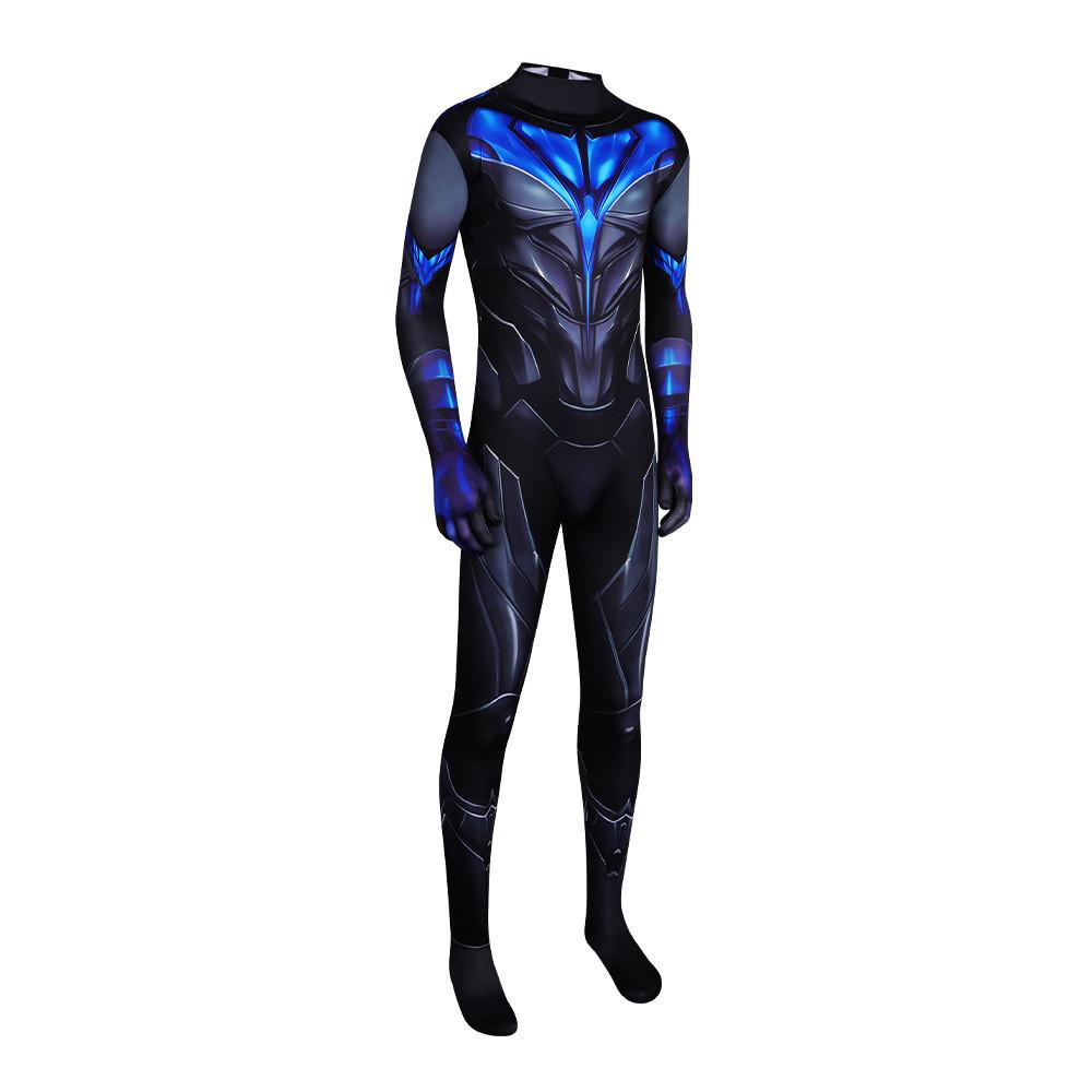 Tuta Integrale Nightwing dei Titans con Tessuto in Lycra per Cosplay ed Eventi in Costume