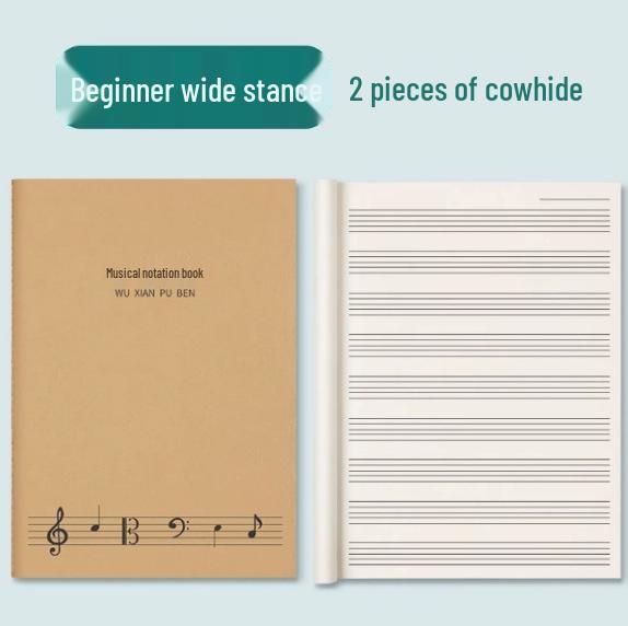Beginner Music Score & Practice Book with Large Spacing and Music Theory Notes