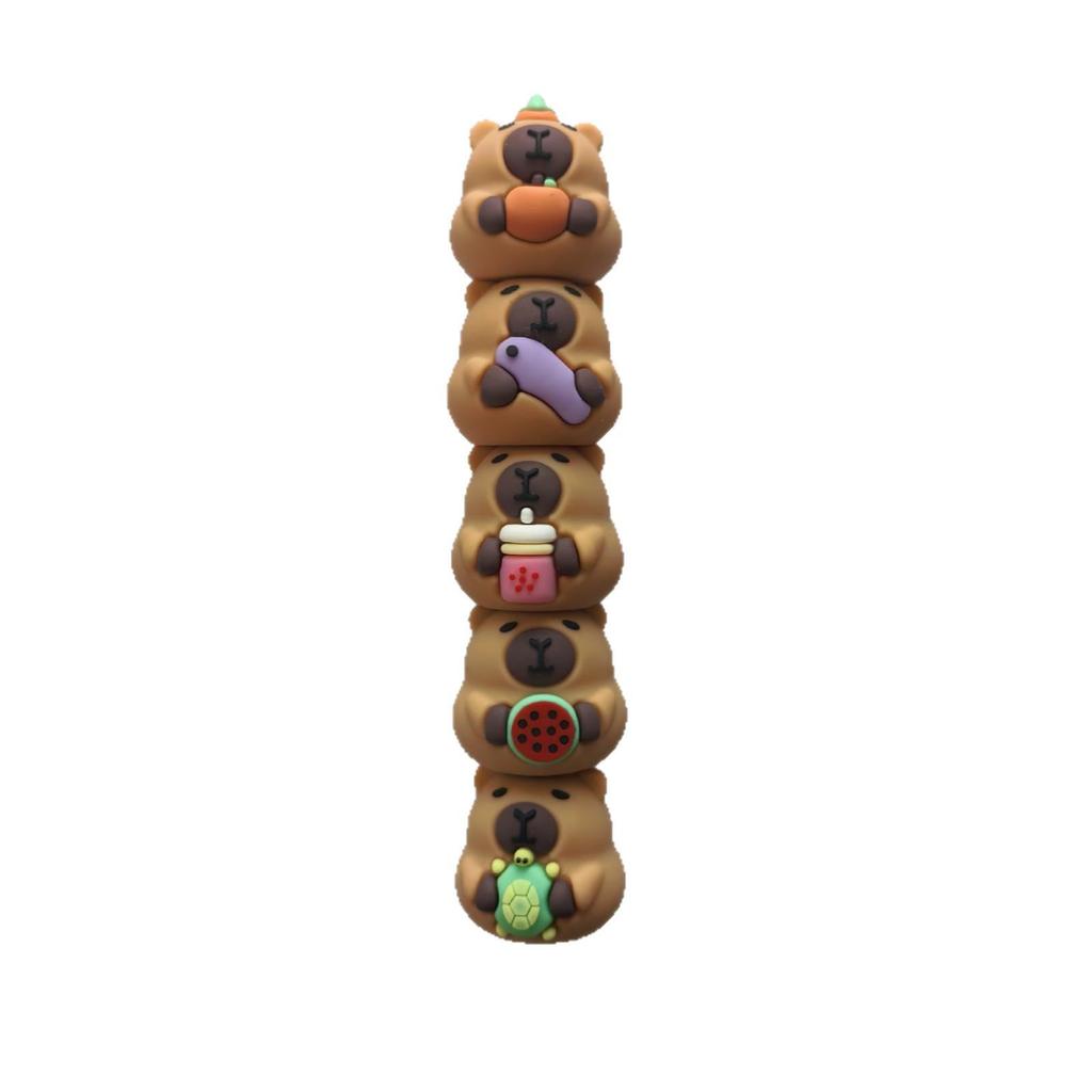 Capybara Refill Pen Set with Star, Heart, Irregular Plug, Lego, and Cat Themes