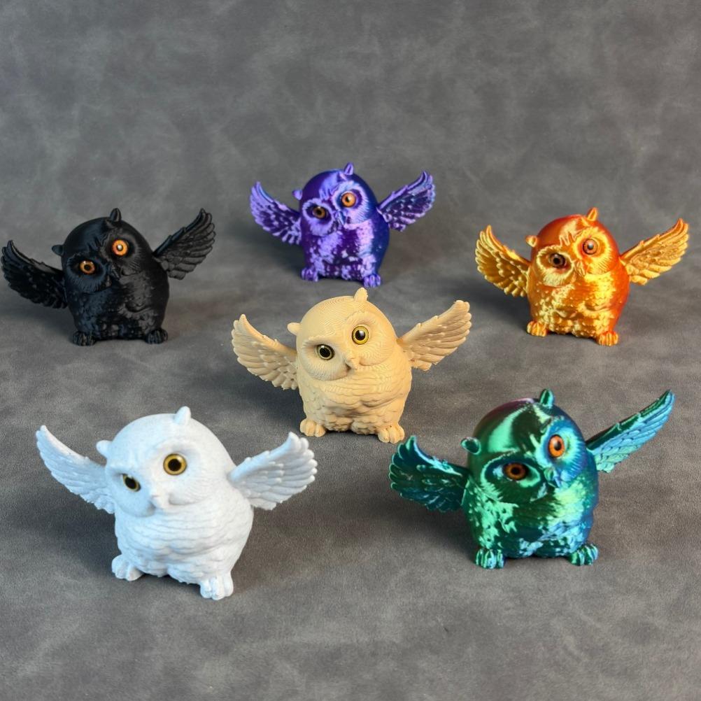 Cute Mini Owl Ornament Plastic Desktop Decorations Car Home Bonsai Decorations 3D Printing Creative and Novel Gifts