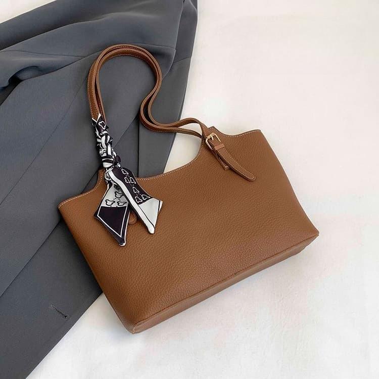 Lychee pattern silk scarf decorative tote bag women's shoulder bag