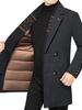 2025 Men's Mid-Length Woolen Down Jacket with Scarf Collar for Autumn/Winter