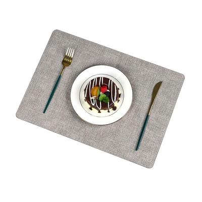 ZISIZ Grey Fabric Texture Rectangular Placemat Set of 5