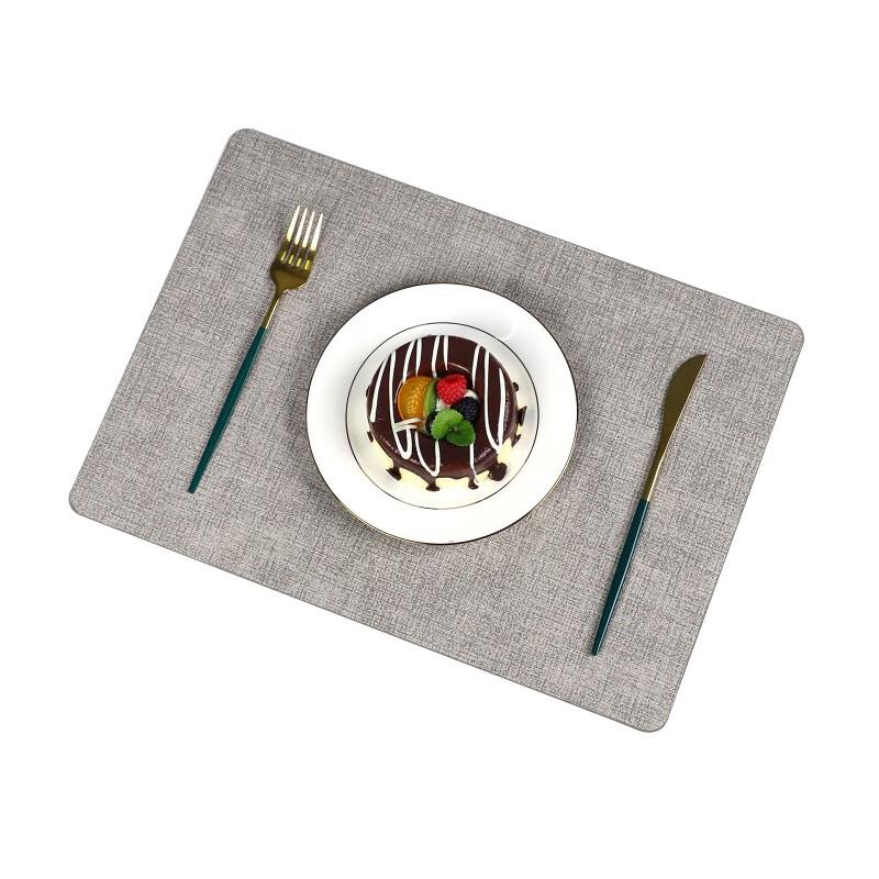 ZISIZ Grey Fabric Texture Rectangular Placemat Set of 5