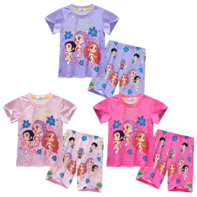 Kids Children Girls Anime Movie POP Singer Super Star Print Casual Short Sleeves T-shirt Shorts Clothes Set