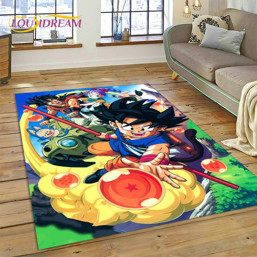 HD Japan Anime D-Dragon-Ball Cartoon 3D Rug Carpet for Living Room Bedroom Decor,Non-slip Decoration for Sofa Doormat Gift Kid