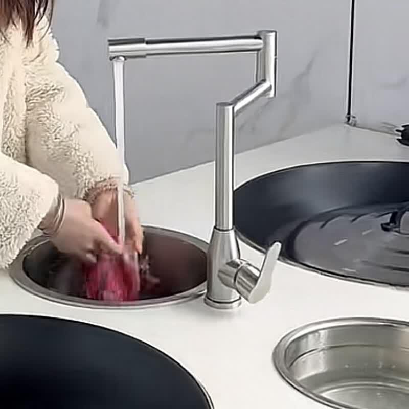 TaiJuFu 304 Stainless Steel Foldable Single Cold Kitchen Faucet