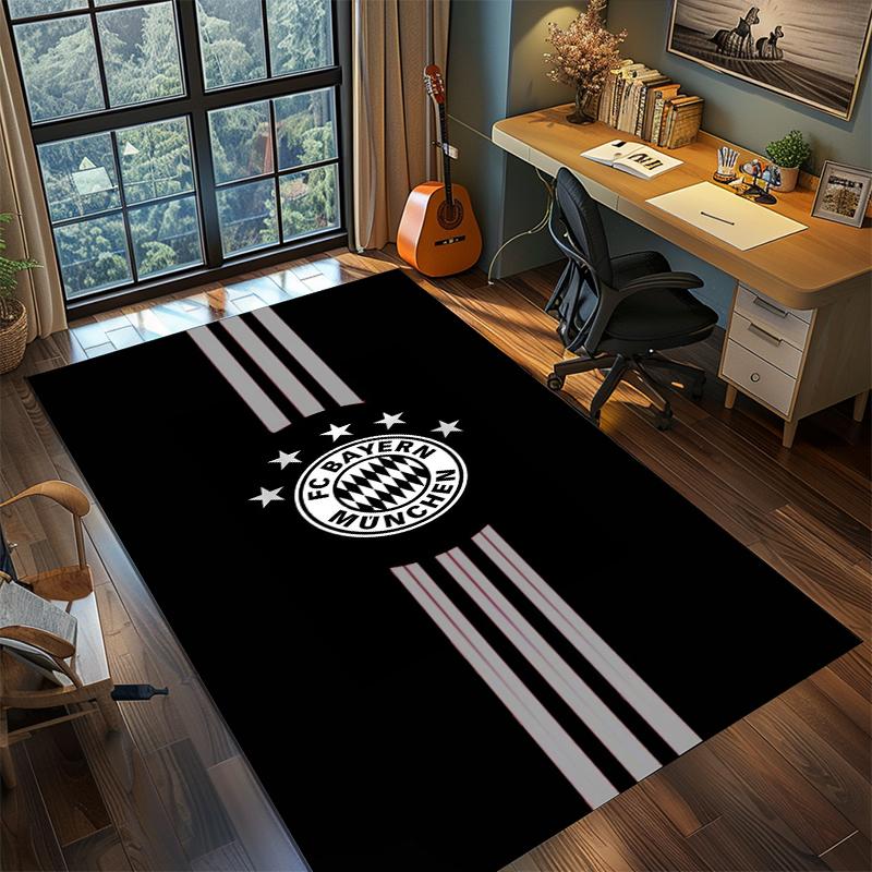 1Pc Football Team Cartoon Print Carpet High Quality Comfortable for All Seasons, Home Decor