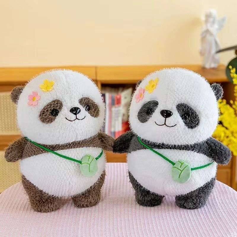 Orchid Cute Panda Doll Cartoon Big Panda Healing Series Bamboo Shoot Gift Bag