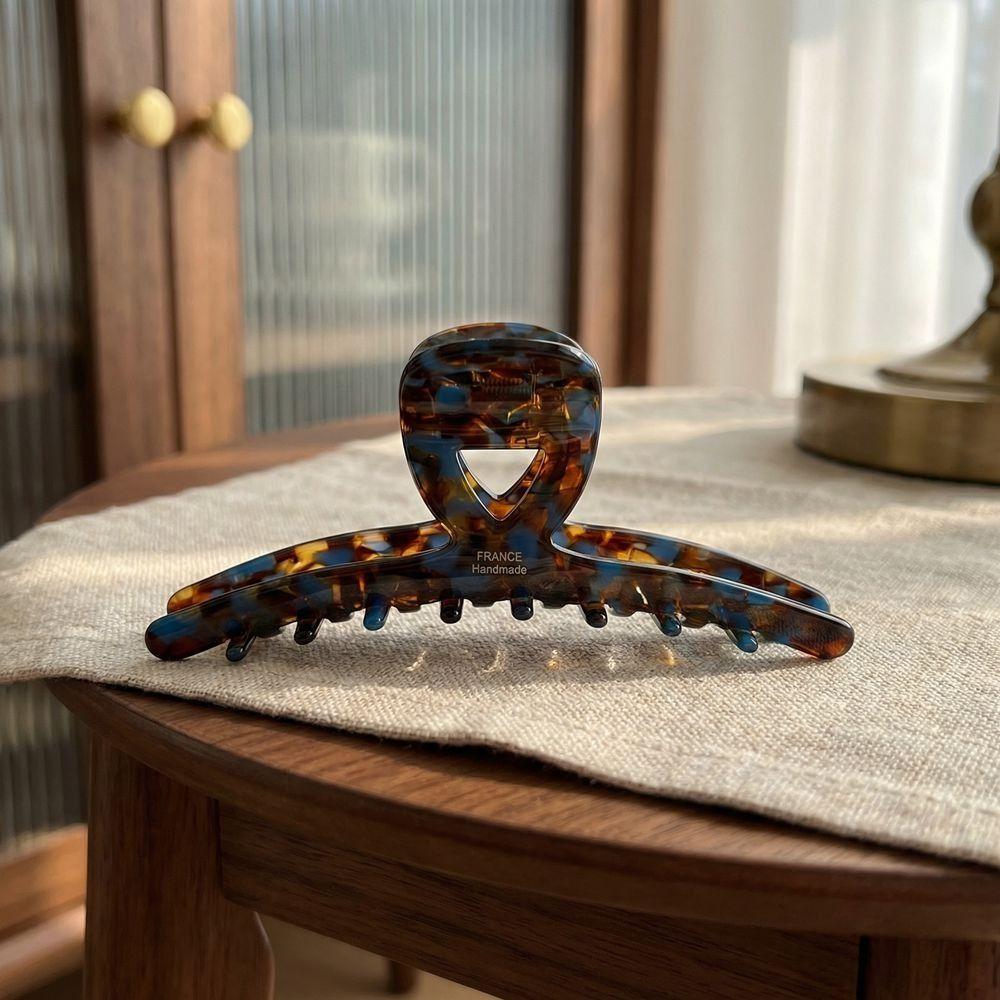 Gift High-End Acetic Acid Hair Claws Vintage Elegant French Big Barrettes Coffee Leopard Crab Hairpins Women