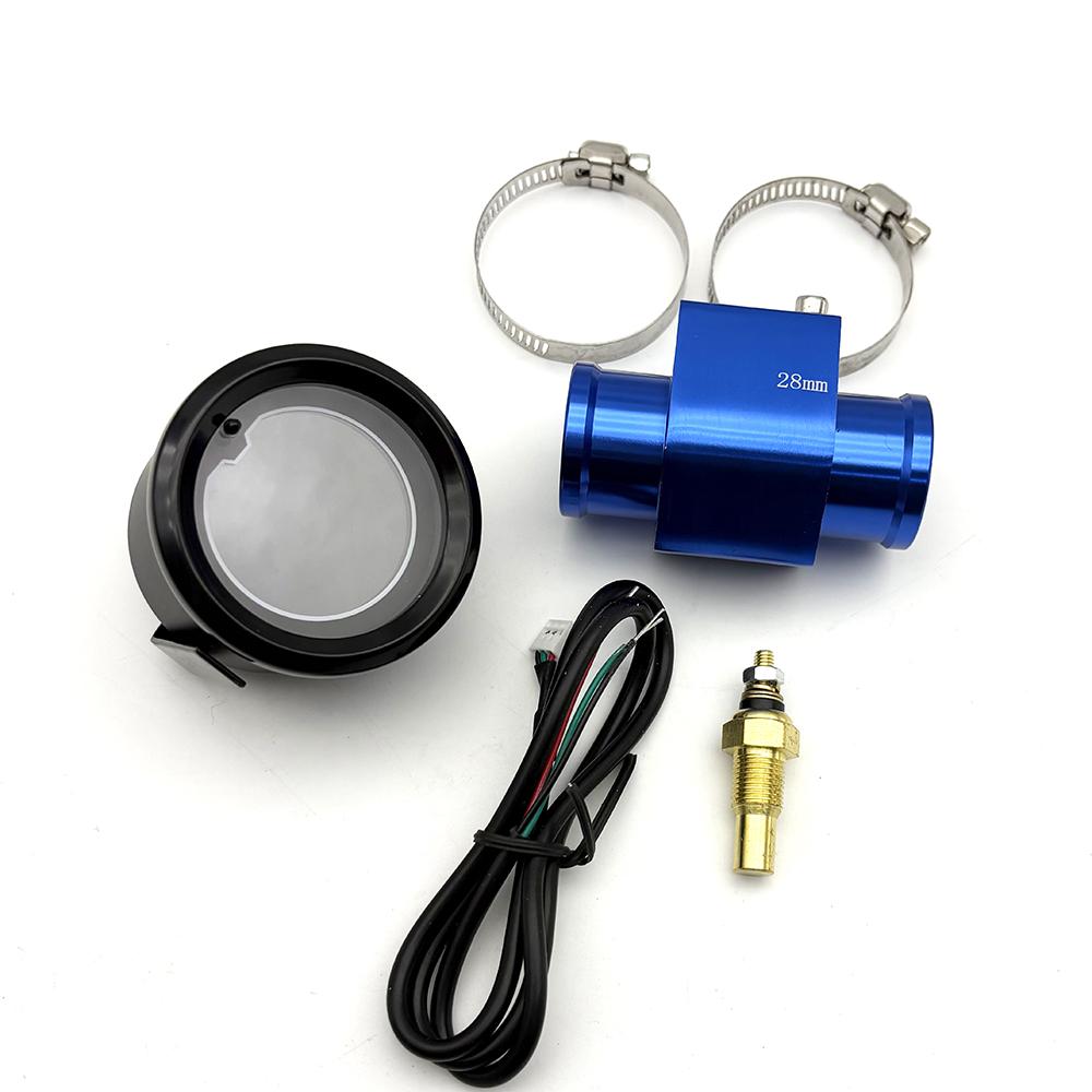 52mm 12V Auto Digital Water Temp Gauge Kit Colorful Digital Lcd Water Temp Gauge Wiring чёрный