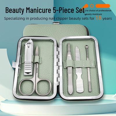 Stainless Steel Nail Clipper Set with Aluminum Frame and Tweezers, Customizable with Engraved Logo