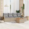 Vidaxl 6-Cz. Garden Furniture Set With Cushions, Beige, Poly Rattan