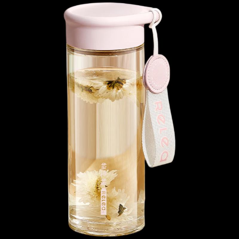 RELEA Portable Glass Tea Infuser Bottle