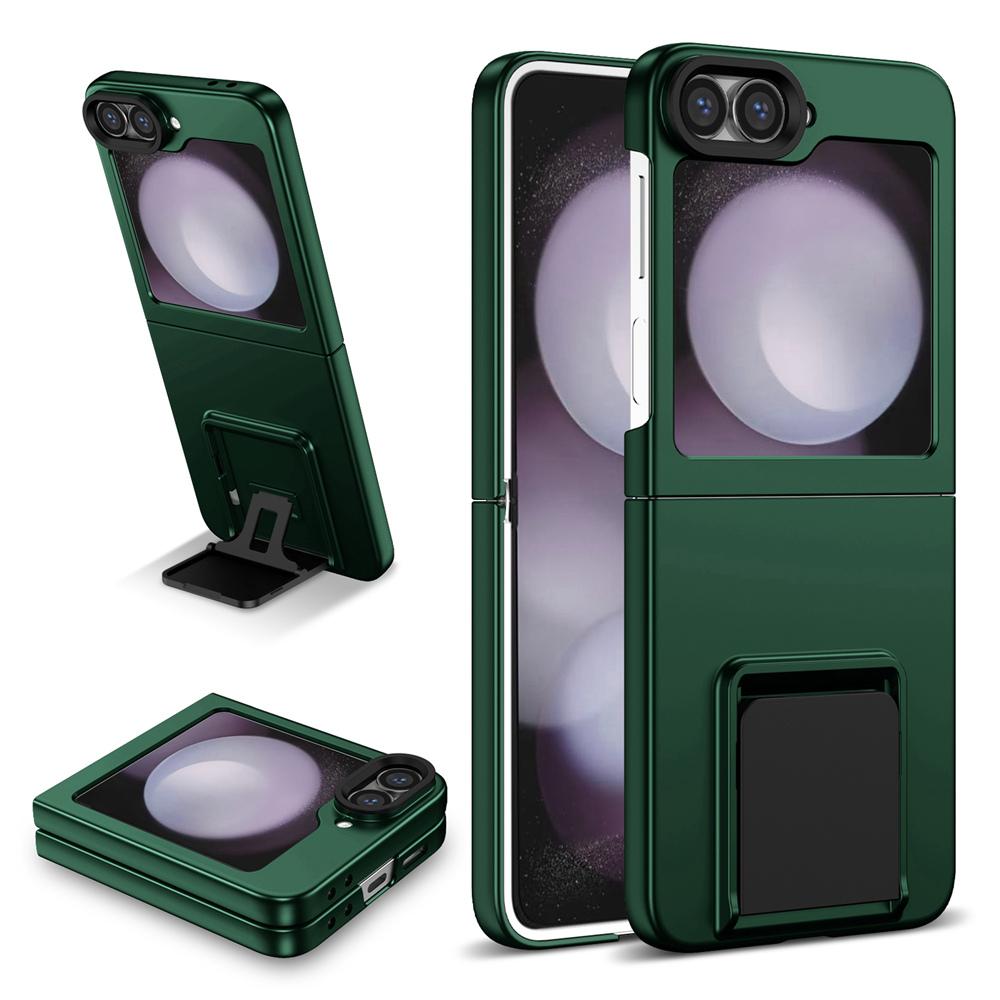 

KEYSION Роскошный чехол-подставка для Samsung Galaxy Z Flip 6 5 5G, противоударный чехол для задней панели телефона из ПК для Samsung Galaxy Z Flip 5 6 5G for Galaxy Z Flip 6 зелёный