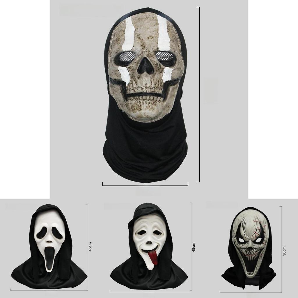 Creepy Scream Face Mask Collection Halloween Costume Latex Scary Props For Parties