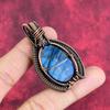 Labradorite Pendant Copper Wire Wrapped Pendant Natural Gemstone Pendant Copper Wire Jewelry Gifts for Mother Handmade Unique Style Pendant