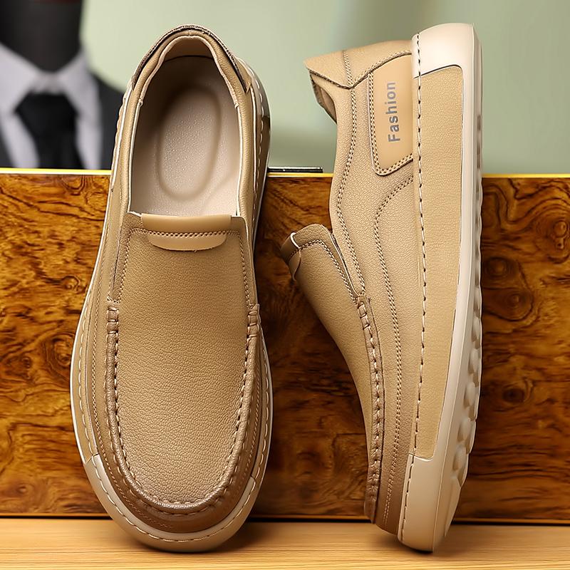 Fashion Handmade Casual Leather Shoes Handmade Men's Loafers Business Slip On Shoes Classic Soft Hiking Shoes Non-Slip Driving Footwear