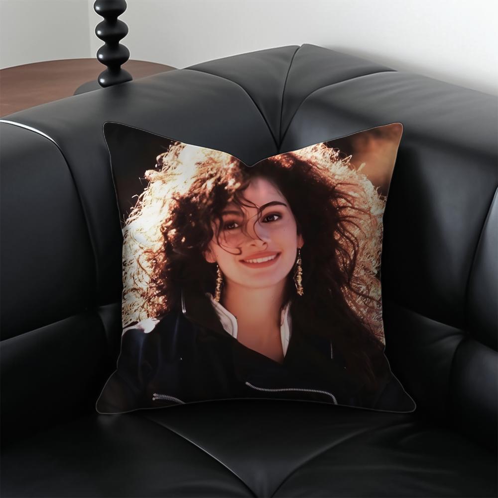 JJulia Roberts Cushion Cover Pillow Case Antidustmite Invisible zipper silky plush cushion