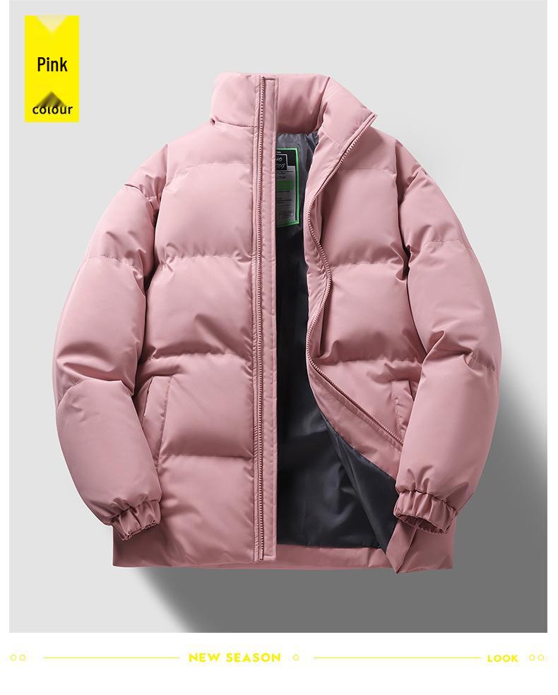 Men's Thickened Cotton Puffer Jacket: Cold-Resistant, Casual, Versatile, and Fashionable Coat.