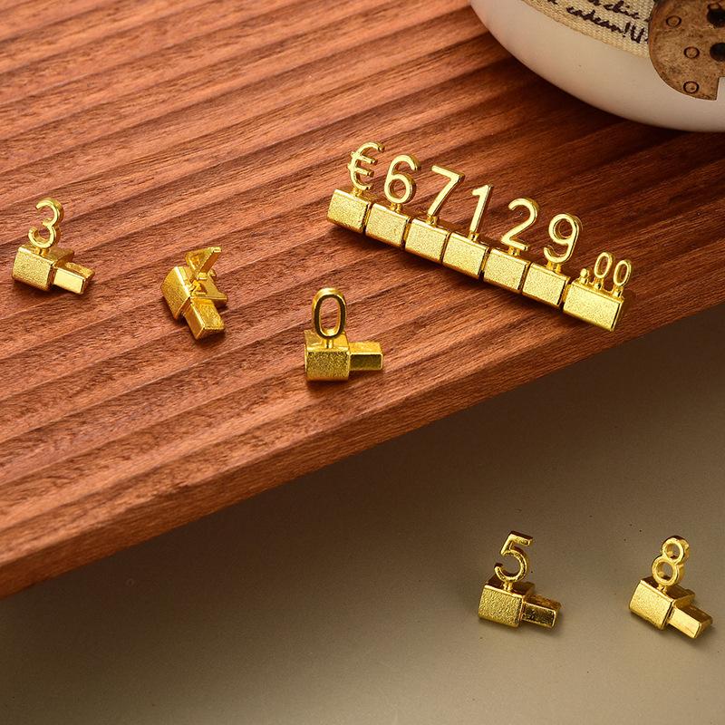 12Pcs Jewelry Store Price Tag Cube Number Signs Adjustable Assembly Tool for Retail Counter Display