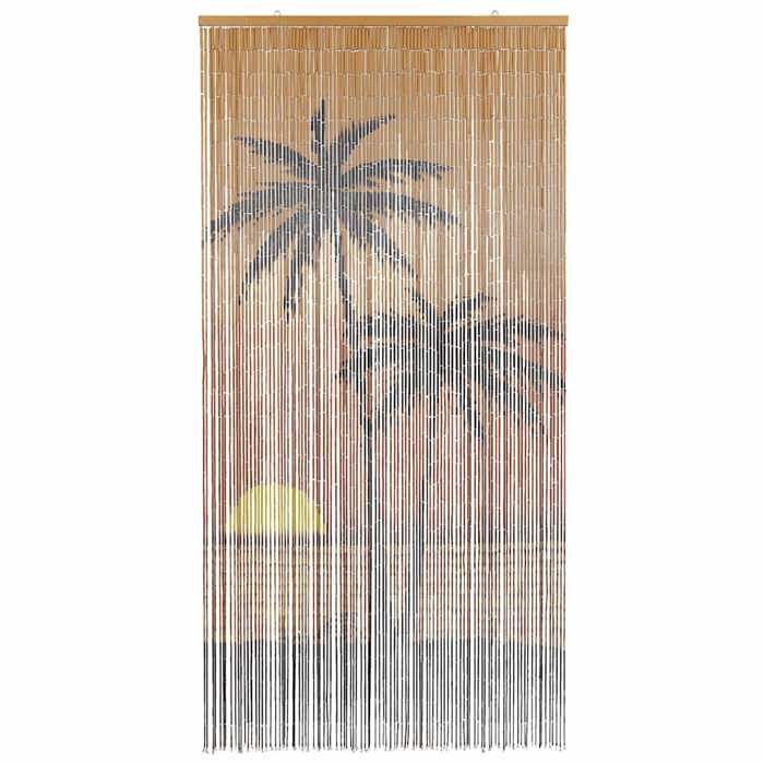 VidaXL Insect Screen Curtain Printed Palm Tree 100x220 Cm Bamboo, Fly Curtain, Door Mosquito Net, Curtain 4017446