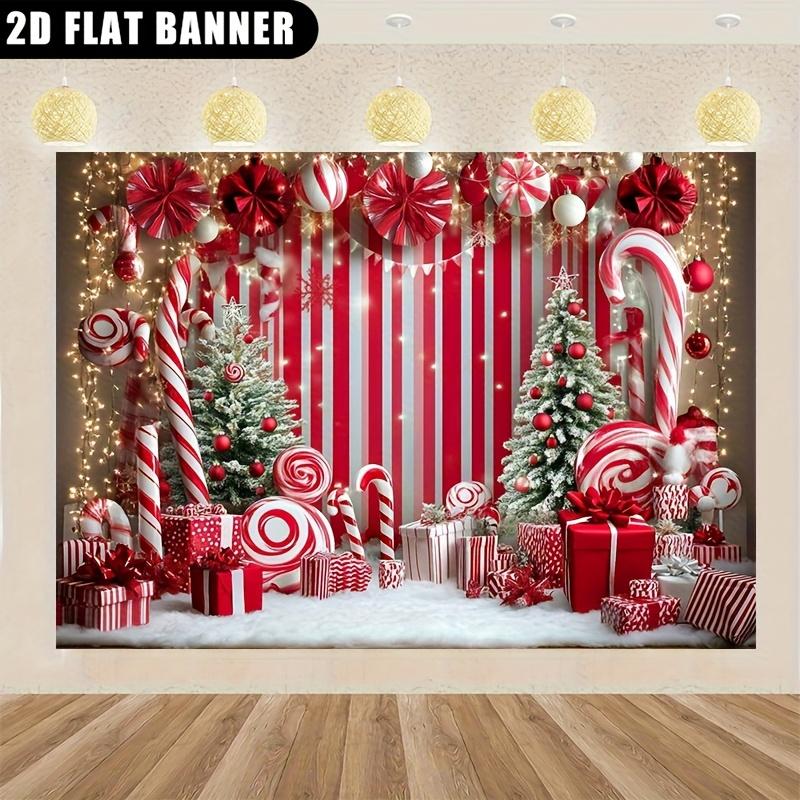 1Pcs banner Christmas background with candy Decoration Background Winter Backdrop Decorations For Photo Studio Photo Booth