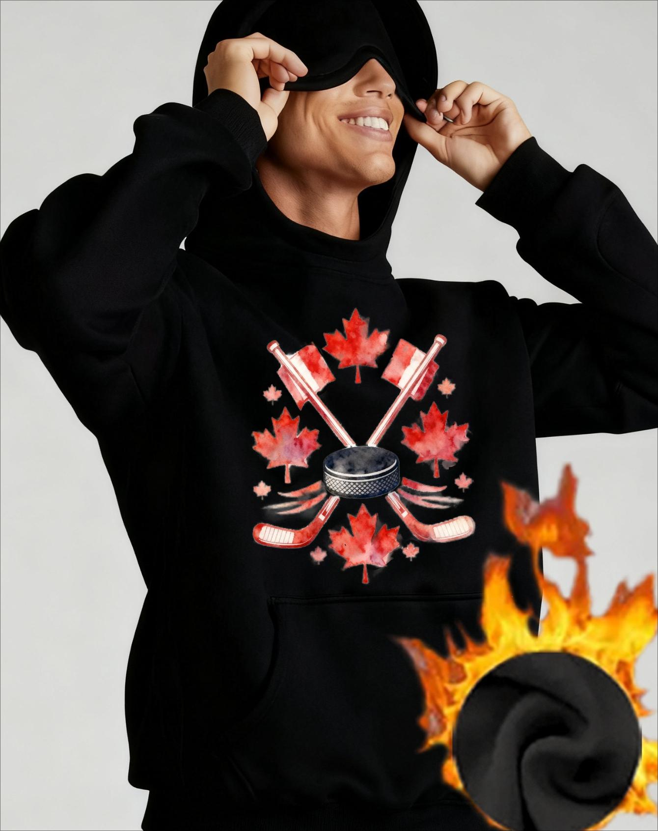 Canada Hockey Men s Sleep Hoodie with Integrated Eye Mask, Smooth & Darkening, for Deep Sleep XXL чёрный