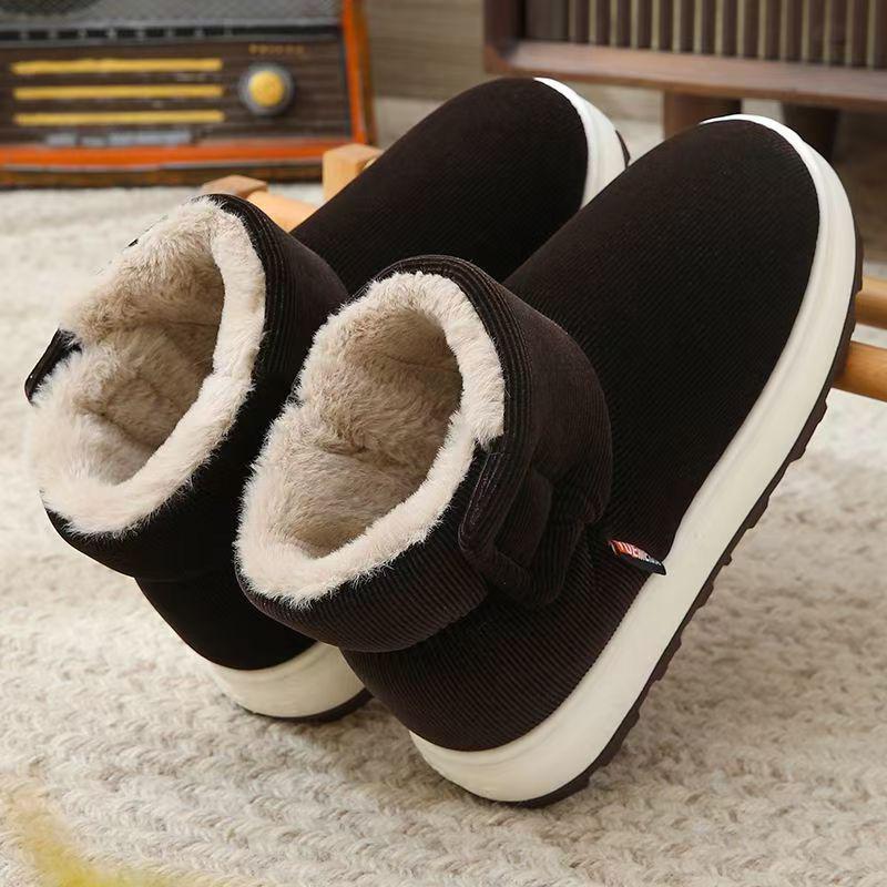 

Хлопковые зимние тапочки ручной работы с высокой щиколоткой и теплой подошвой из говяжьей жилы 42-43