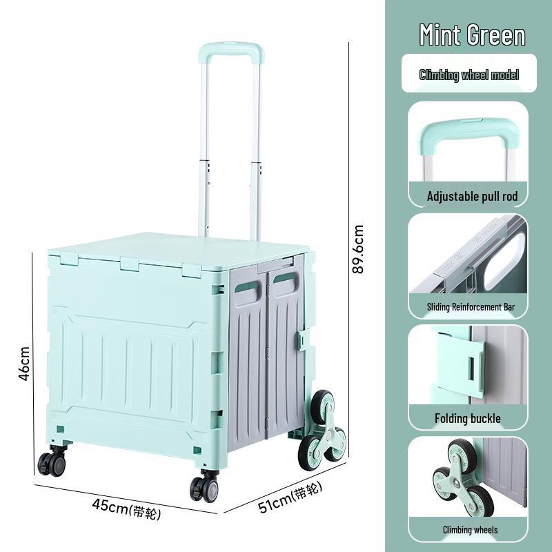 Younai Folding Outdoor Trolley – Portable Shopping Cart for Home & Street Vendors