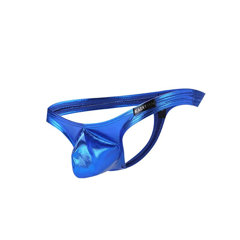 Shiny T-Back Thongs Men Sexy Bulge Pouch G-String Penis Bag Underwear Bikini Trunks Fashion Glossy Underpants Gay Soft Panties