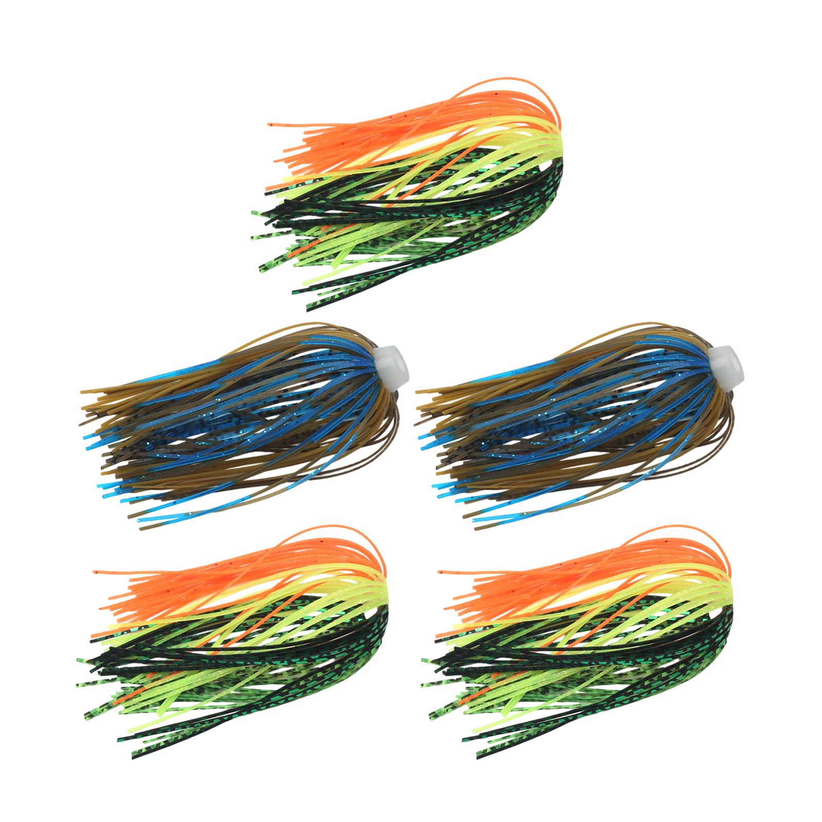 

5Pcs 88 Strands Silicone Jig Skirts Fishing Jigs Spinnerbait Replacement Fishing Lure Skirts Fishing Umbrella Skirts S1