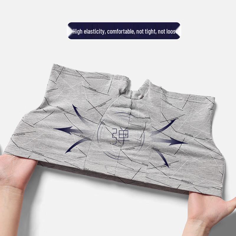 Yuzhaolin Men's Cotton Antibacterial Boxer Briefs 4-Pack