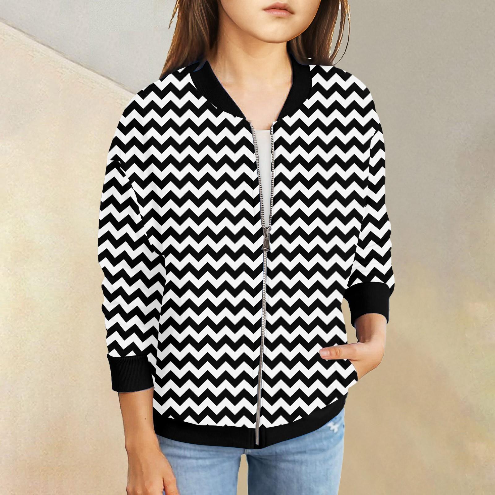 

Куртки на молнии для девочек, детские осенние толстовки с длинными рукавами, верхняя одежда с карманами 5-15 лет 150 чёрный