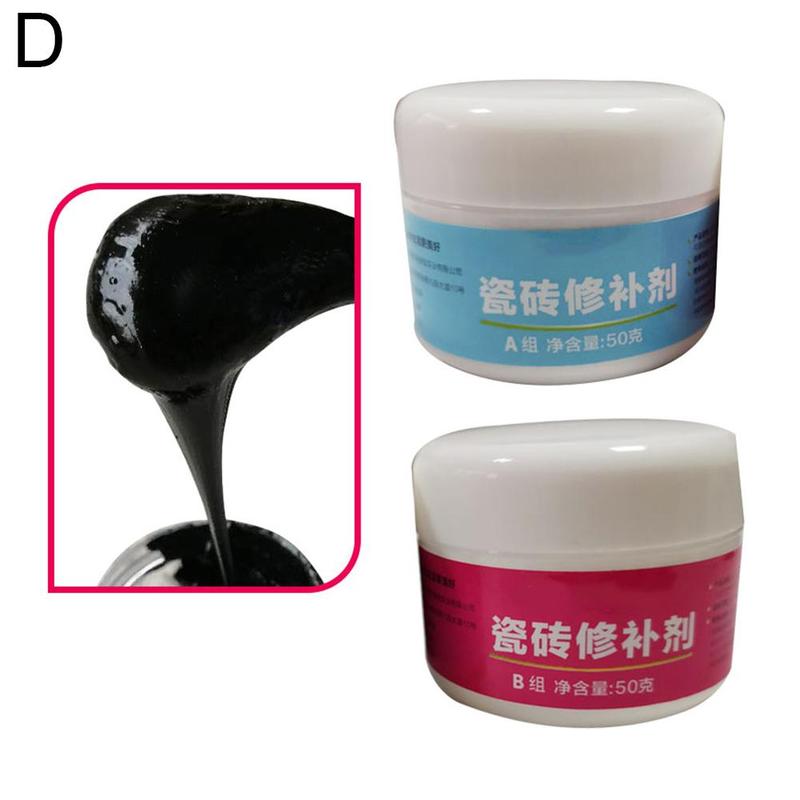Tile Repair Paste Kit Bathroom Tub Repair Porcelain Paste Repairing Tool Wall Fiberglass Porcelain Ceramic Fix Crack Cream