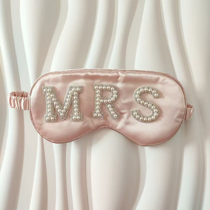

Pearl Letter Eye Mask Sleep Blackout Suitable For Newlywed Parties, Bachelor Parties, Weddings