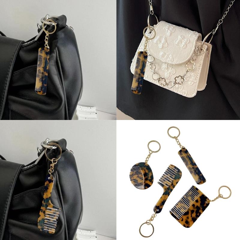 Hair Comb Keychain Bag Charms for Women Purse Handbag Backpack Bag Pendant Charms Car Keyring Aesthetic Keychain Charms