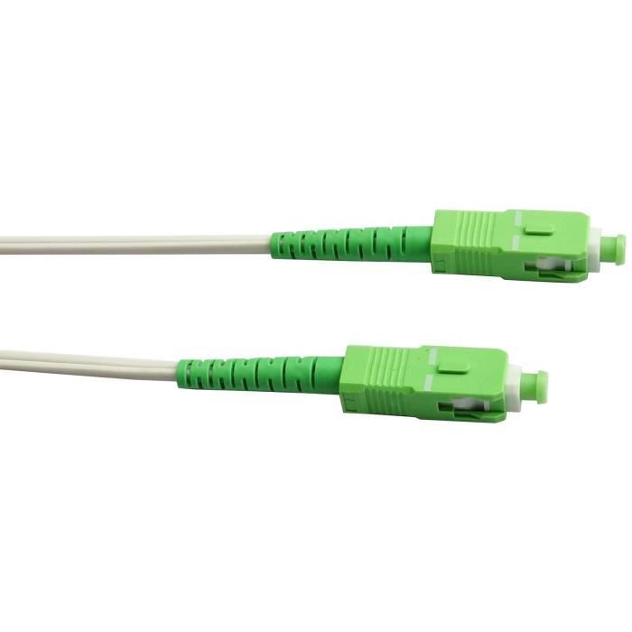 SC-APC / SC-APC Fiber Optic Cable - LINEAR - FB122I - For Orange Livebox, SFR Fiber Box, Bouygues Télécom BBox - 15 M