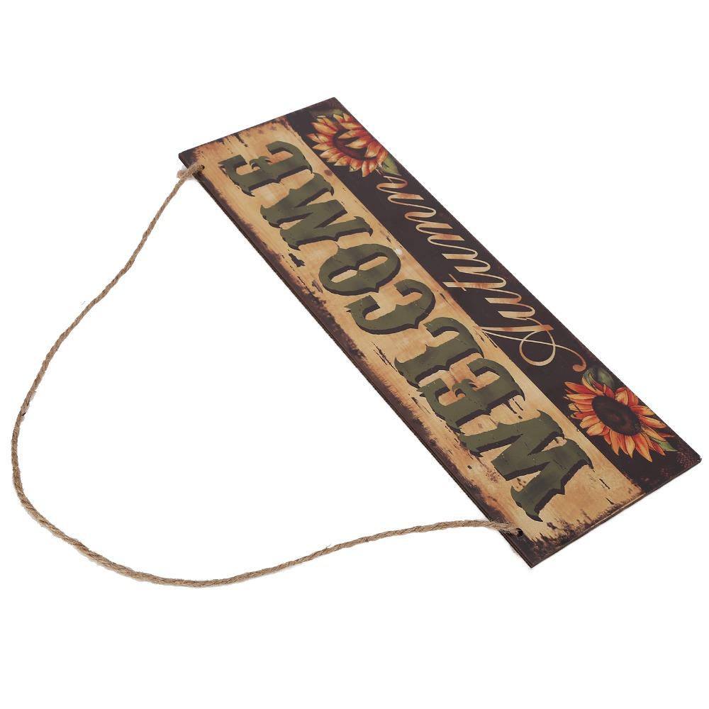 Lightweight Wooden Hanging Sign Pumpkin Sunflower Pattern Door Decor Home Decoration