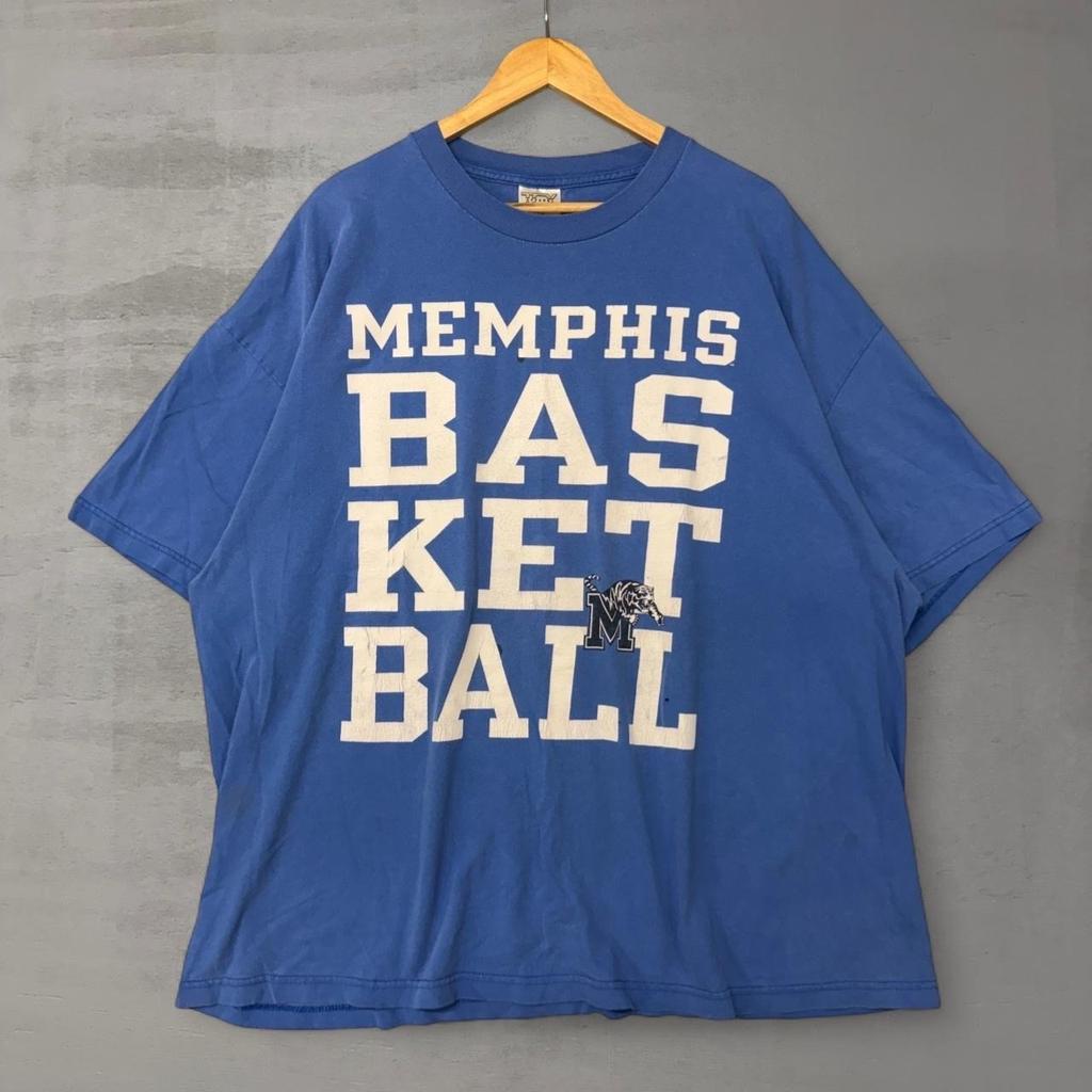 Vintage Memphis Basketball Shirt Blue Graphic NCAA Tigers Sportswear 3XL Unisex T-Shirt