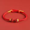 Peach Blossom Zodiac Red DIY Rope Bracelet - Handmade 8-Strand Braid for Beads.