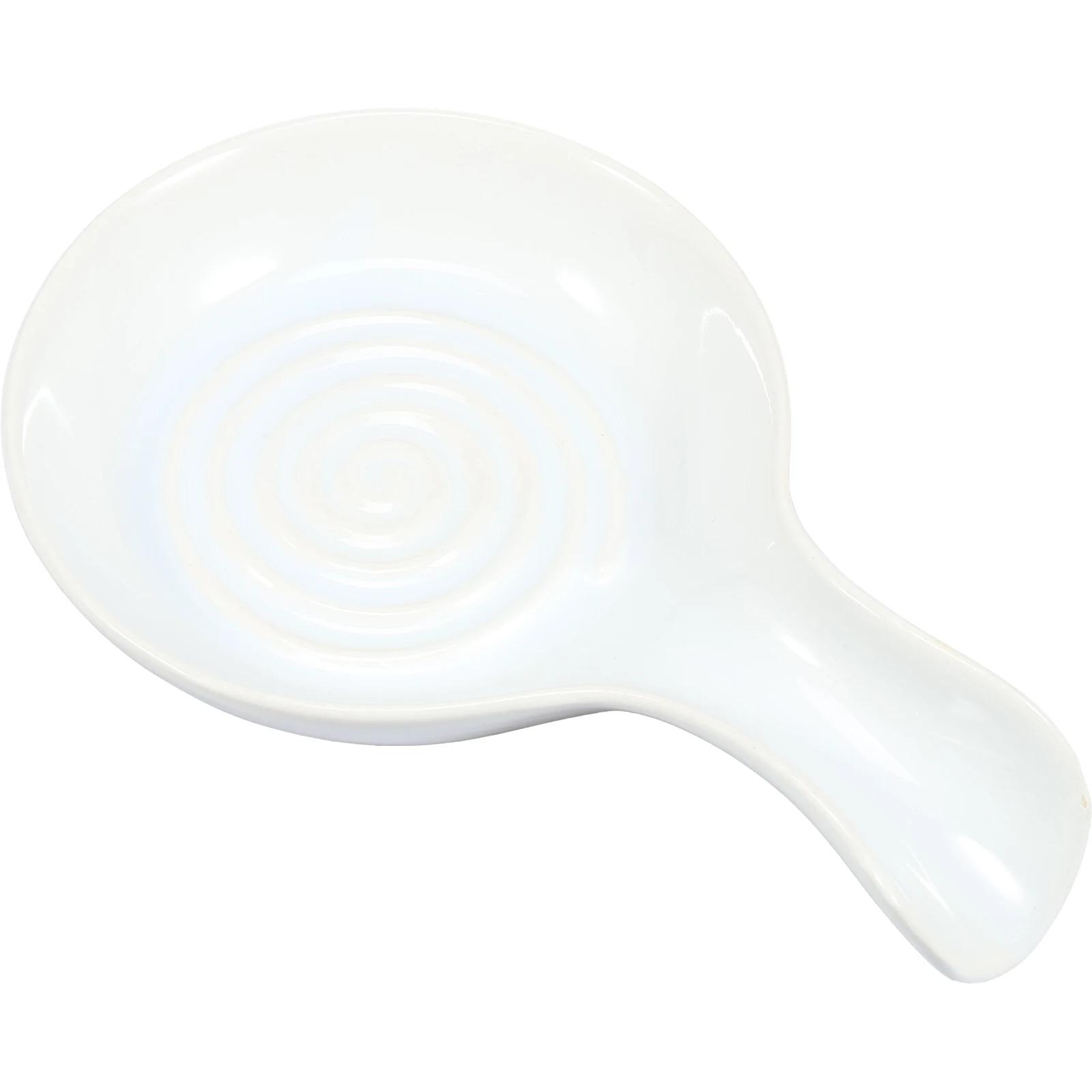 Ceramic Spoon Rest Heat-Resistant Cooking Spoon Rest Household Shaped Snack Dishes Spoon Cradle for Kitchen Counter белый