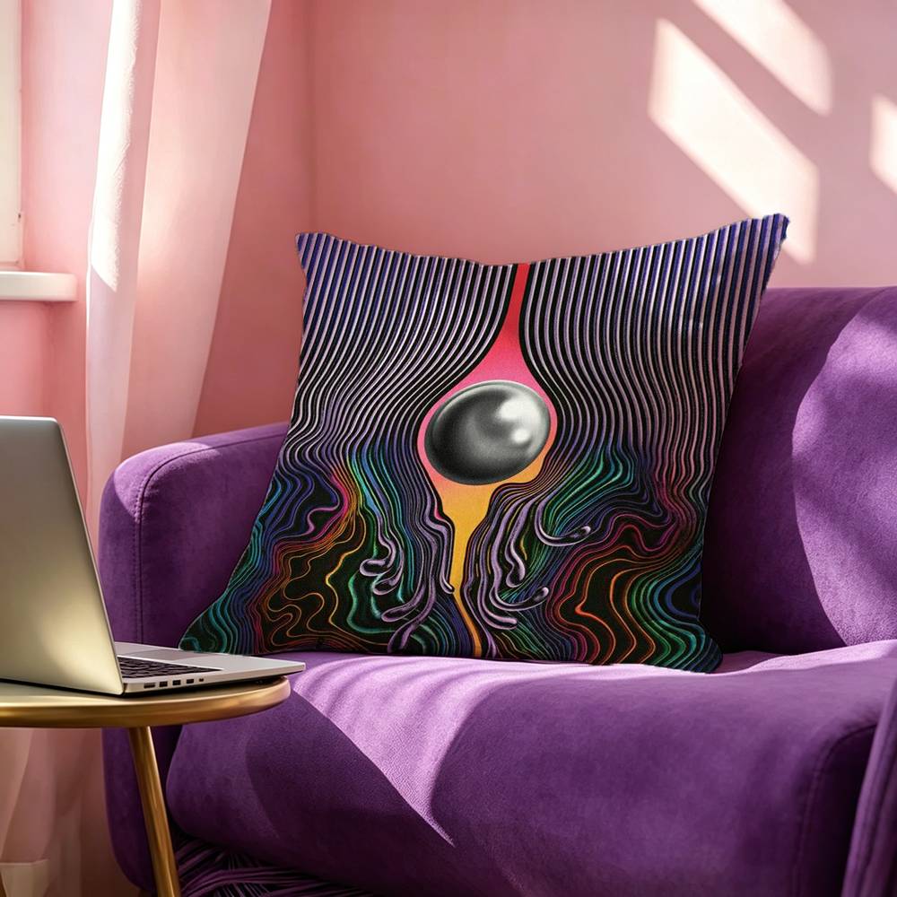 TTame Impala Psychedelic Pillow Case Square DoubleSided Sofa Cushion Cover Bedroom Bedside Pillow