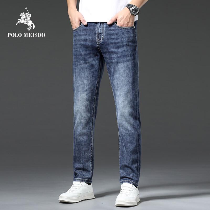 POLOMEISDO Men s Mulberry Silk Blend Slim Straight Jeans 32