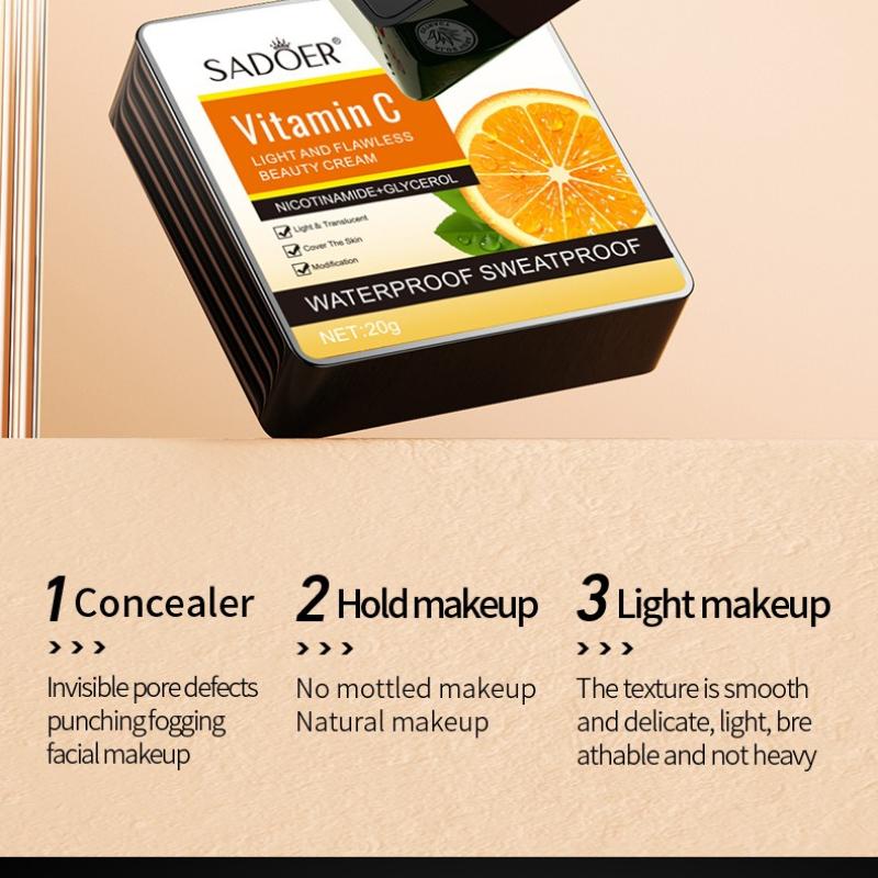 Makeup, Vitamin C Mushroom Air Cushion 20g Hydrating Light and Breathable BB Cream