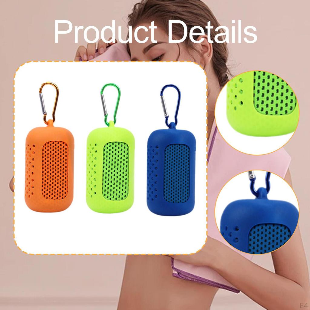 3 Microfiber Cooling Gym Towels, Ideal for Sports Trips And Warm Climates.