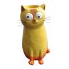 Lifelike Cat Figurine Quirky Vase, Cute Resin Flower Holder for Desk Shelf, Mini Planter Dried Flowers, Creative Home Decor Ornament,