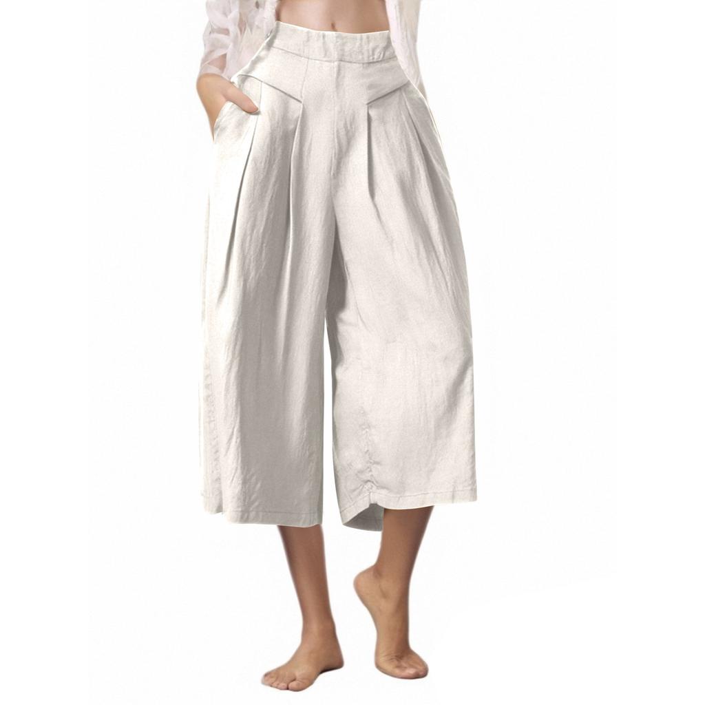 Fashion Women High-waisted Loose Summer Thin Slim Large Size Casual Straight Pants