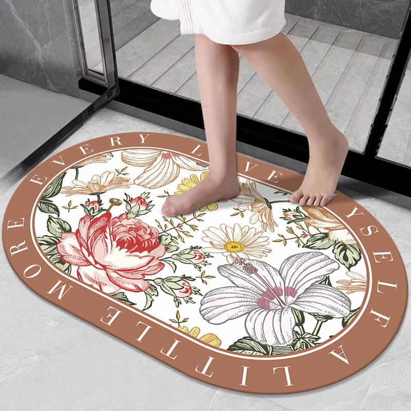 Bathroom floor mat, bathroom door foot mat, diatom mud water absorption non-slip mat, toilet special door mat, carpet mat